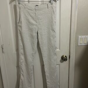 Elie Tahari White and Gray Straight Leg Pants